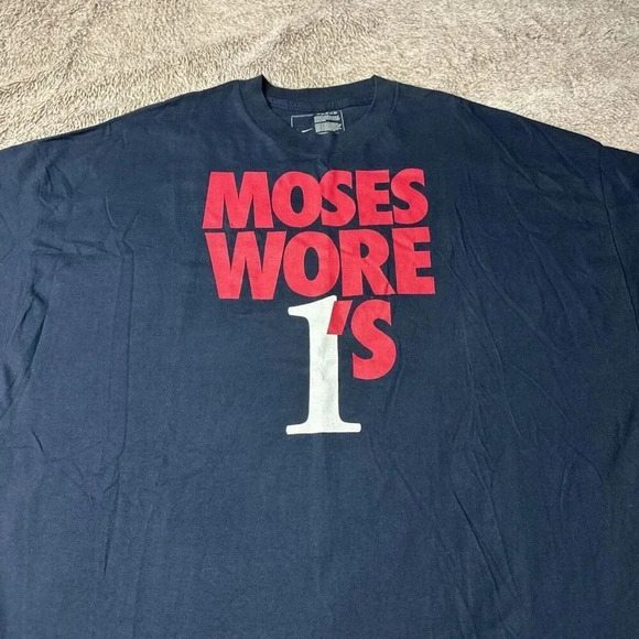 Rare  NIKE Men's Blue T- Shirt Moses Malone Promo AF1 size 3XL NWT - Picture 8 of 15